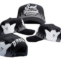Casquette de baseball unisexe 5 panneaux en coton 100% avec doublure en satin, motif nœuds brodés 3D et impression en relief, haute qualité, vente en gros, image courante