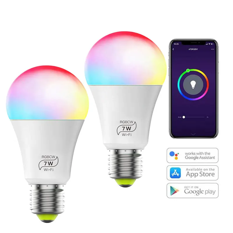 10W Smart WiFi Light Bulb E27 B22 Dimmable LED Lamp APP Smart bulb with Alexa Google Home