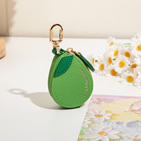 Petits pendentifs mignons à suspendre, porte-monnaie en cuir PU imperméable en forme de fruit, porte-clés, étui pour écouteurs, pendentif porte-clés