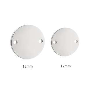 定制标志不锈钢狗牌名称雕刻魅力id名称标签2孔标签12毫米15毫米 - Product Image 3