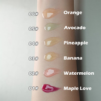 Huile repulpante pour les lèvres liquide minérale végétalienne imperméable à l'eau, 6 couleurs, marque privée en gros, écran solaire hydratant biologique, hydratant aux fruits
