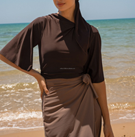 Ensemble de maillots de bain musulmans Willson élégants et luxueux UPF 50+ avec haut et jupe, séchage rapide, tissu tricoté, style décontracté