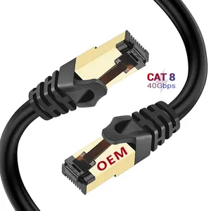 High Speed Utp Jr45 Cat 8 Connectors Copper Lan Braided Ethernet Cable