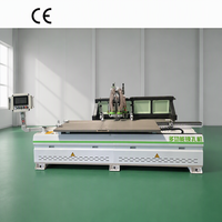 Nouvelle machine de perçage et d'emboutissage automatique CNC à quatre têtes pour trous de serrure et charnières de portes en bois