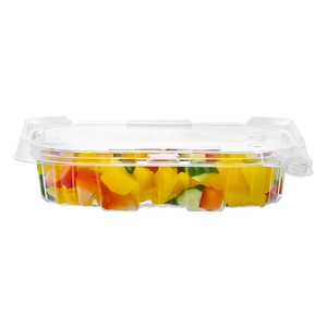 Emballage alimentaire à emporter rectangulaire en plastique transparent RPET de haute qualité 8 oz écologique solidement verrouillé pour le stockage de la salade de sandwich - Product Image 4