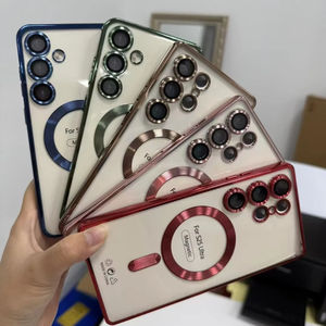 Funda para Teléfono Móvil <span class=keywords><strong>Samsung</strong></span> S23/S24/S25PLUS, Venta al por Mayor de Fábrica BAILI, Película de Lente CD Electrochapada, Cubierta Trasera Magnética Transparente - Product Image 3