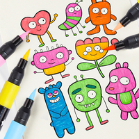 Ensemble de 24 marqueurs acryliques effaçables scintillants en plastique perlé pour enfants, pour dessin et coloriage