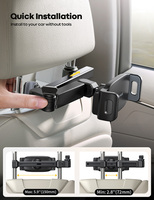 Soporte Universal de Coche Lamicall CH06 para Tablet con Brazo Extensible Biaxl y Rotación 360, Montaje en Asiento Trasero para Niños, Cuna para Reposacabezas