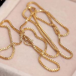Xinfly 18k Gold <b>Thin</b> Box Clavicle Chain Necklace Trendy Vintage Style Fashion Jewelry for Women for Wedding or Gift - Product Image 2