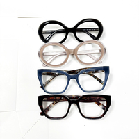 Monture de lunettes carrée épaisse vintage en acétate de qualité supérieure, protection oculaire anti-lumière bleue, pour hommes et femmes