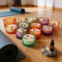 Lilin Aromaterapi Bunga Kering Zijin 5 Warna, Waktu Bakar 4 hingga 8 Jam, Lilin Nabati untuk Relaksasi di Rumah dan Dekorasi Spa