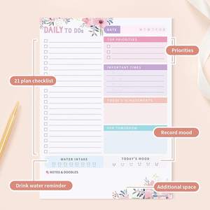 Planificador Diario 2026, Bloc de Notas A4, Bloc de Notas Personalizado Impreso de 7.5"x10", Agenda Personalizada con Lista de Tareas - Product Image 3