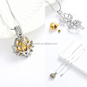 Cremation Jewelry for Ashes Mini Keepsake Urn Memorial Ash Necklace Lotus Flower Ashes Cremation Urn Pendant - Product Image 6