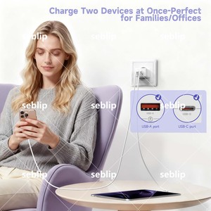 Bloque de cargador USB C de 20W, bloque de carga rápida de doble puerto, cargador de pared de dos puertos, adaptador de enchufe de pared USB compacto para teléfono - Product Image 4