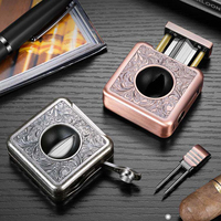 Coupe-cigares portable JH Classic Perfect Cut à double lame en acier inoxydable avec logo personnalisé - Accessoires pour cigares