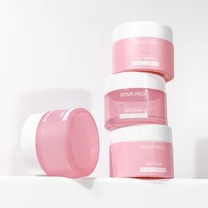 Frasco de cristal rosa para el cuidado de la piel, 30ml, 50ml, 60ml, 100ml, tarro de crema, tarros cosméticos de color translúcido mate esmerilado con tapas blancas
