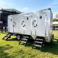 Remolque de Baño Portátil de Alta Capacidad y Ahorro de Espacio para 3 Personas con Área de Dormitorio, para Uso de Equipos de Mantenimiento Ferroviario