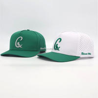 Gorra de Golf Personalizada de 5 Paneles, Bicolor, Impermeable, Transpirable, con Orificios Cortados con Láser, Gorra de Béisbol con Logotipo Personalizado, Gorra Deportiva con Cuerda