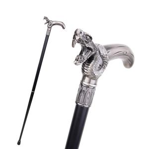 Bâton de marche avec poignée tête de loup 93 cm en métal pour cosplay et randonnée - Product Image 3