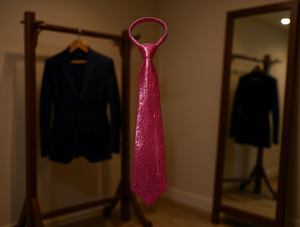 <b>Sequin</b> Tie 7.5cm*35cm Rose <b>Red</b> Party Decoration Necktie - Product Image 2