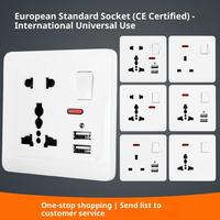 Enchufe de Pared con Puerto USB de Carga Rápida Inteligente Tipo-C de 12W 20W, Enchufe Doble Universal de 13A con Interruptor de Control