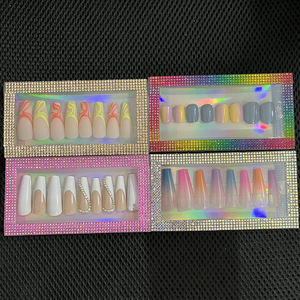 100免费标志定制豪华指甲包装盒钻石塑料水钻假钉盒包装 - Product Image 4