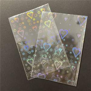 Fundas holográficas con forma de corazón para tarjetas, Protector de tarjetas para Kpop/Idol/TCG/CCG, tamaño estándar - Product Image 5