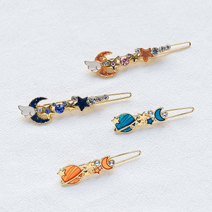 Snap clip ganchosde pelo broche de perlas barret estrella de metal o en forma de corazón de metal peluca de extensión de cabello - Product Image 3