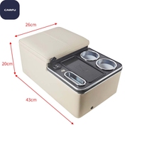 Boîte à lumière LED grande capacité avec charge sans fil, organiseur de console arrière pour siège de voiture, style populaire, kit intérieur pour accoudoir de siège arrière