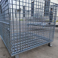 Cage en treillis métallique pliable et empilable, galvanisée à chaud, robuste, portable, résistante à la corrosion