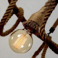 Nouveau Design Led Ampoule Vintage Chanvre Corde Pendentif Lumières Loft Lampes Suspendues Suspension Industrielle Luminaire Moderne Luminaire