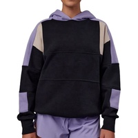 Pull à capuche oversize pour homme, vierge, multi-panneaux, color-block, à épaules tombantes, vente en gros, direct usine