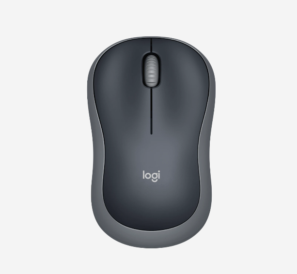 Logitech M185 Wireless Office Mouse Symmetrical Mouse Black with Gray Edge with Wireless 2.4G Receiver
