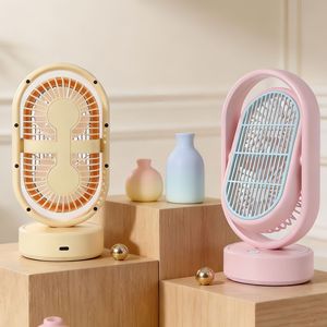 LingPan Dual Head Desk Fan 7-9.9 In USB Powered <b>Foldable</b> Three Speed <b>Table</b> Fan For Dorm Office Cooling - Product Image 4