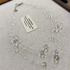 עיצוב נישה עיצוב עבודת יד של שרשרת נשים קריסטל שקוף משובץ חרוזים חרוזים בהשראת דwrop - Product Image 2