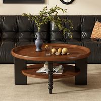 Table basse design vintage, meubles ronds de salon en bois, petite table basse moderne de luxe en bois massif créative