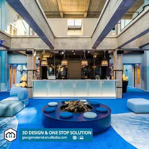 Desain interior warna cerah 3D Max Rendering gambar rumah Villa ruang konstruksi rencana lantai layanan profesional