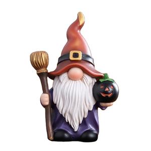 Figura de Gnomo de Jardín Hecha a Mano en Resina, Pintada a Mano, Gnomo de Jardín Solar con Letrero de Bienvenida, Decoración de Jardín - Product Image 5