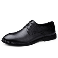 Uniforme de robe Derby pour hommes chaussures Oxford basses à lacets en cuir formel bout rond affaires rayures à carreaux en relief respirant
