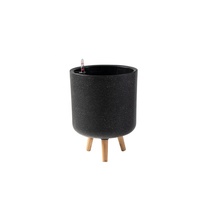 Pot de plantes intelligent pour plantes d'intérieur, capteur intégré pour l'humidité et la fertilité, jardinière auto-arrosante avec support en bois
