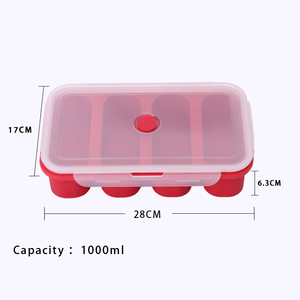 Venta caliente sopa 4 en 1 taza fabricante de gelatina bandeja de congelador de silicona de fácil liberación con tapa contenedor de almacenamiento de alimentos para salsa de sopa - Product Image 4