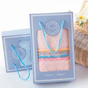wholesale Promotional Gift Boxed Towel Custom Soft Comfortable Cotton Hand Face Towel With Gift Box