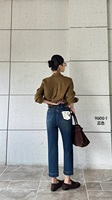 Jeans droits taille haute pour femme, design personnalisé, extensibles dans 4 directions, minimalistes, séchage rapide, respirants, coupe oversize