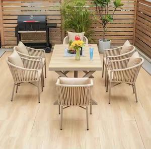 Dining Set Tables and Chairs 1 Table 6 Seaters Luxury Outdoor <b>Furniture</b> Modern High Quality Dining Room <b>Furniture</b> - Product Image 4