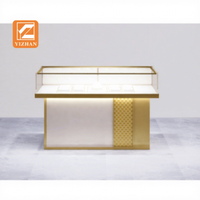 Vitrine de présentation de bijoux en acier inoxydable de luxe, éclairage LED, étanche, écologique, durable, de haute qualité