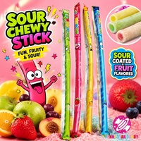 Bonbons gélifiés longs et acidulés en gros, saveurs de fruits assorties, remplis de réglisse, bonbons moelleux et masticables pour les enfants