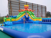 Toboggan aquatique gonflable commercial d'été avec piscine, personnalisable, fabriqué par l'usine chinoise Kaileqi
