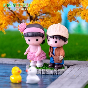 Figuras de pareja para micropaisajes urbanos, figuras masculinas y femeninas, accesorios decorativos, pequeños adornos para <span class=keywords><strong>el</strong></span> coche o escritorio. - Product Image 3
