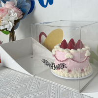 Boîte à gâteau KinSun à double ouverture avec fenêtre, design gratuit, 6 et 8 pouces, pour desserts et gâteaux d'anniversaire