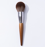 Kuas Bedak Profesional dengan Gagang Kayu dan Bulu Sintetis - Kuas Kipas untuk Concealer & Foundation
